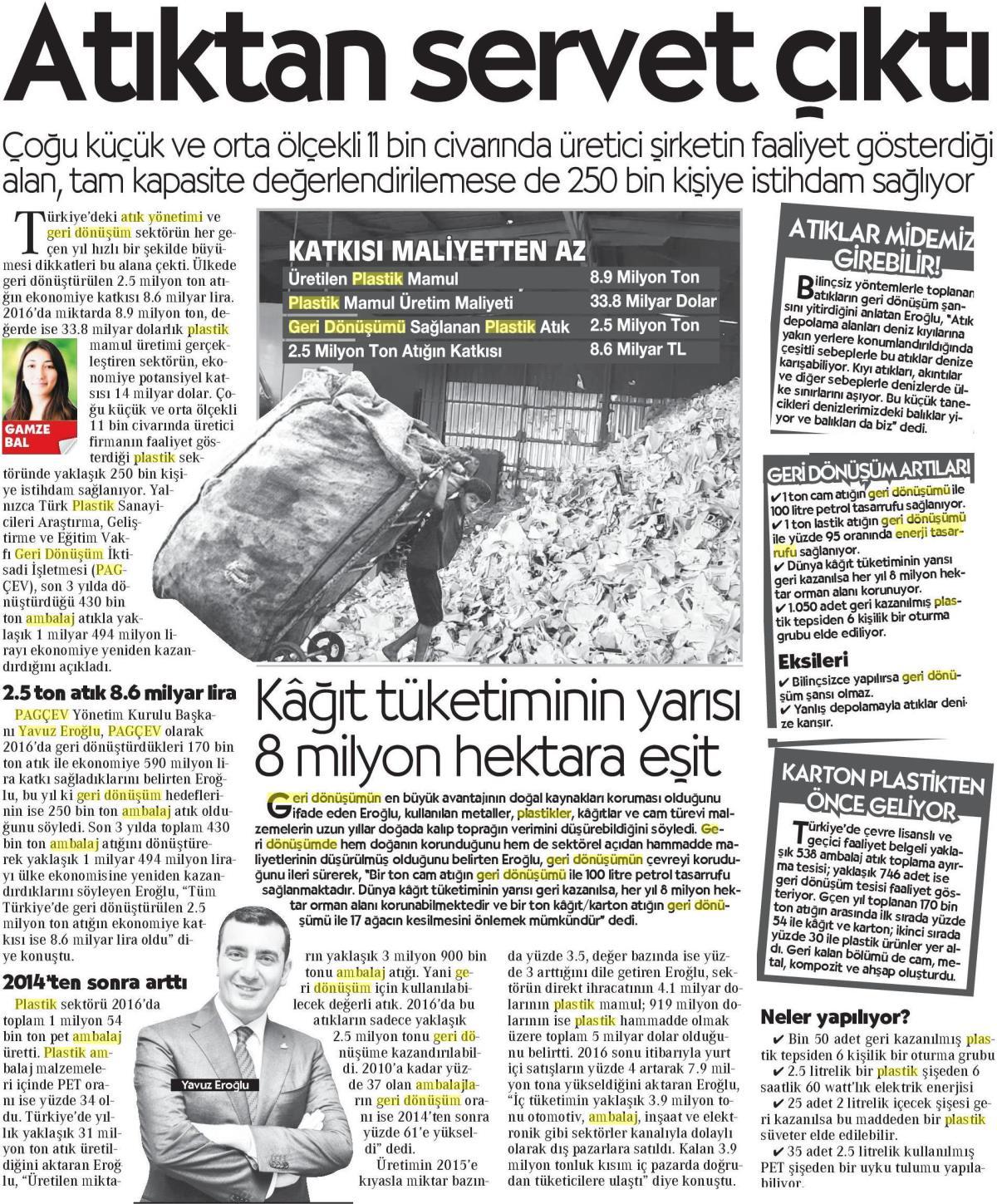 PAGEV Başkanı Yavuz Eroğlu'nun Cumhuriyet Gazetesi'nden Gamze Bal ile Röportajı