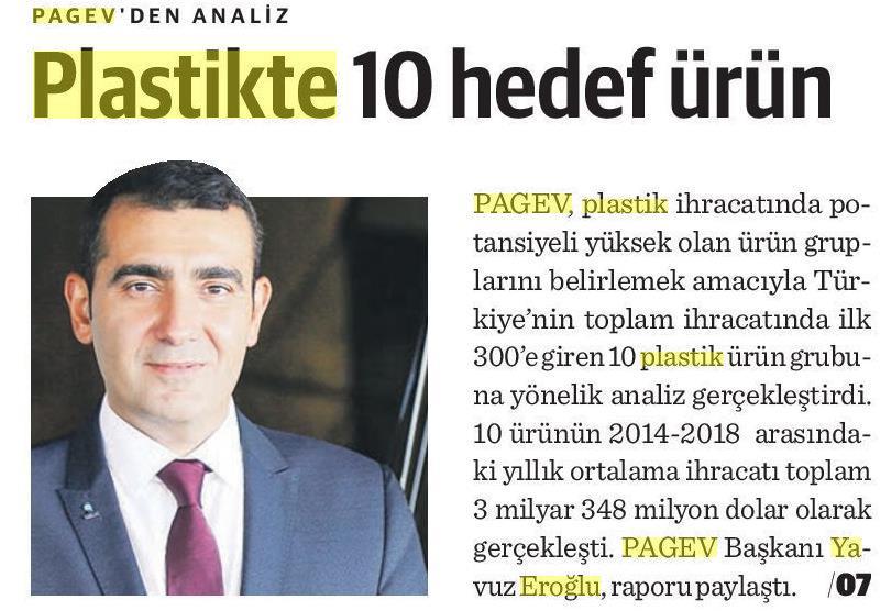 PAGEV İHRACAT STRATEJİ RAPORUNDA YENİ HEDEF ÖNERİSİ