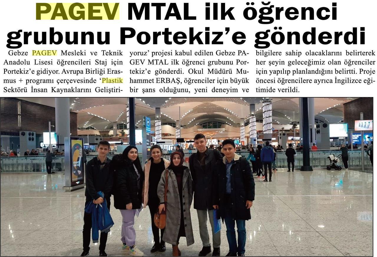 PAGEV MTAL İlk Öğrenci Grubunu Portekiz'e Gönderdi